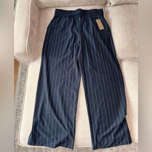 Albion Women’s Audrey Navy Pinstripe Wide Leg Trousers